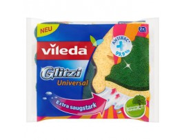 Vileda Glitzi Extra savá Губка из натуральной целлюлозы с абразивной стороной для очистки, 2 шт